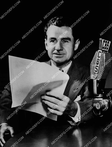 Lowell Sherman doing his CBS radio news broadcast 2094-09