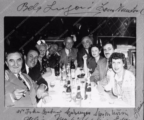 Bela Lugosi and friends at restaurant in Hungary 2097-26