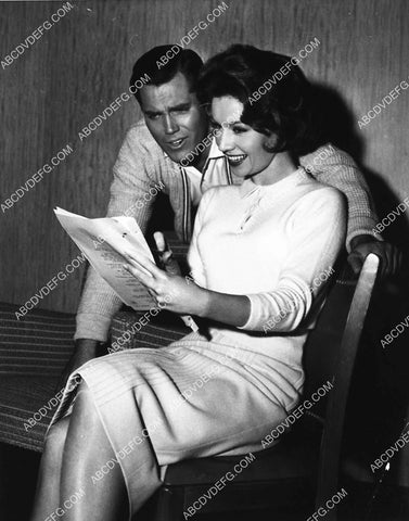 Jeffrey Hunter Pat Crowley going over the script film Key Witness 2157-32