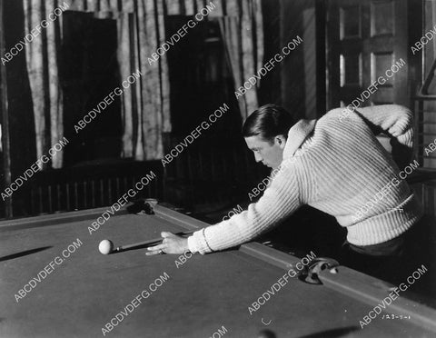candid Jack Pickford lining up his pool shot 2169-15