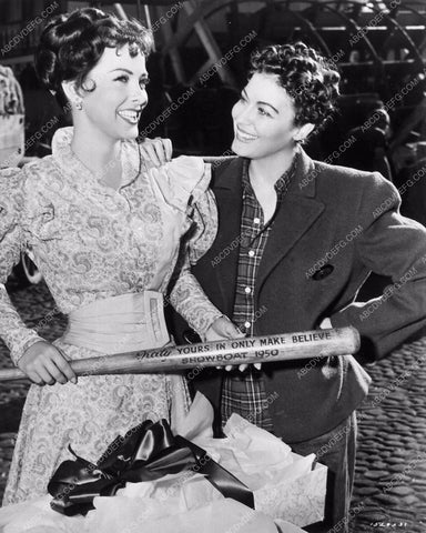 Ava Gardner Kathryn Grayson getting unique baseball bat Showboat 2177-12