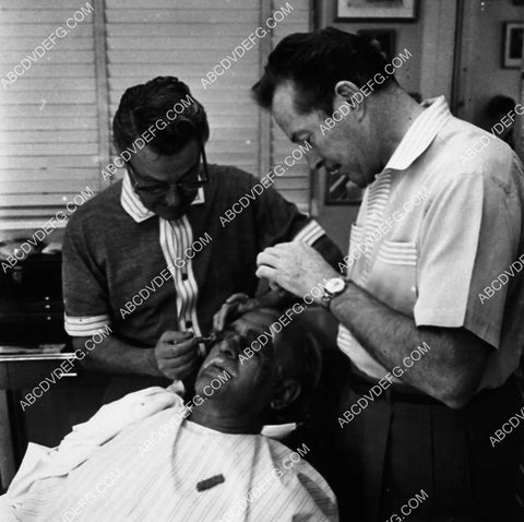 Boris Karloff in the makeup chair (Westmore brothers maybe) 2190-13