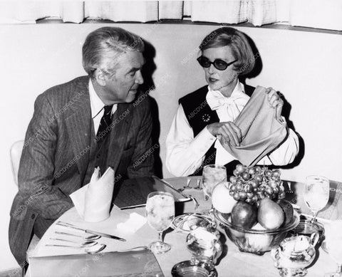 1974 candid photo Bette Davis Jimmy Stewart at MGM Studio commissary 2245-17