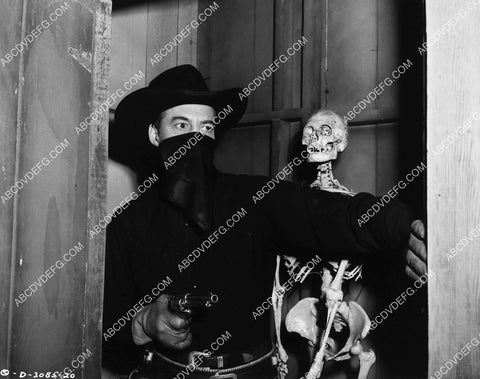 Charles Starrett and a skeleton Durango Kid film Cyclone Fury 2275-16