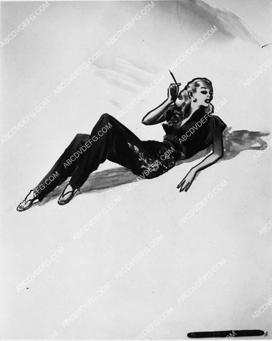 costume wardrobe sketch by Jean Louis for Ginger Rogers film It Had to Be You 2380-10