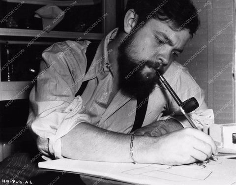 candid Orson Welles working on script film details 2418-29