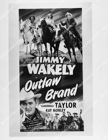 ad slick Jimmy Wakely Kay Morley Dub Cannonball Taylor film Outlaw Brand 2666-34