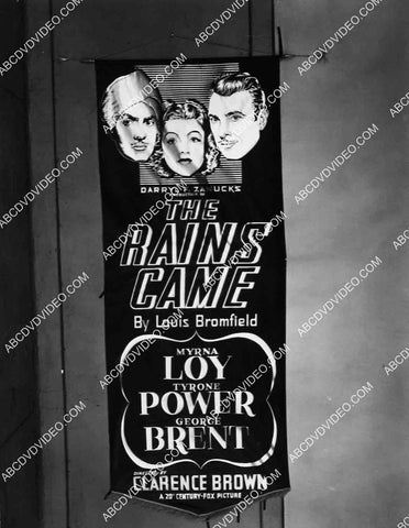 of banner Myrna Loy Tyrone Power George Brent film The rains Came 2753-4