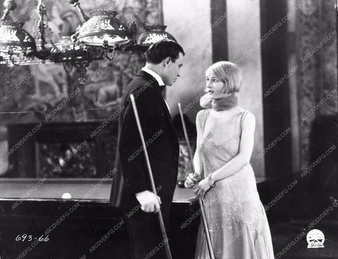 Robert Frazer Greta Nissen playing pool table silent film Miss Bluebeard 2764-26