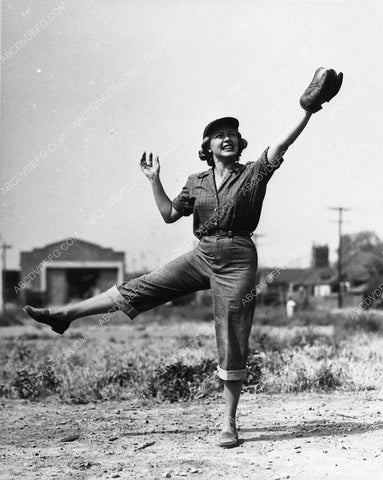 candid Lana Turner playing some baseball on MGM Studios backlot 2864-18