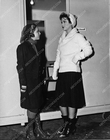 Hedy Lamarr visits Bonita Granville outside her dressing room 2864-26