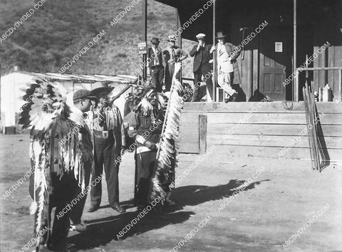 2878-003 circa 1912 Thomas Ince w Mr Miller of 101 Wild West Show, Native American Indians at Inceville 2878-003