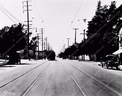 c 1922 historic Hollywood Santa Monica Blvd & Gower streetcar 2908-11