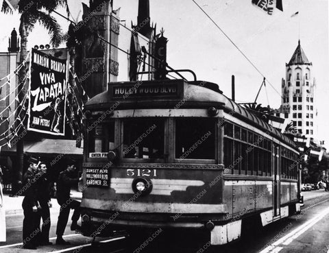 historic Los Angeles Grauman's Chinese Theater and cable car 1952 2909a-13