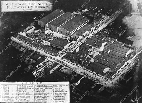 historic Los Angeles Hollywood drawing William Fox Studios map/legend Western & Sunset 3033-24
