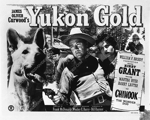 ad slick Kirby Grant Martha Hyer Chinook film Yukon Gold 3166-11