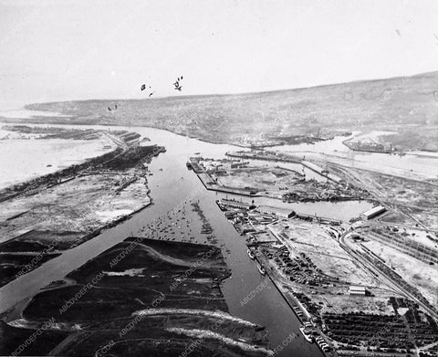 1925 historic Hollywood Los Angeles Harbor aerial view 3201-32