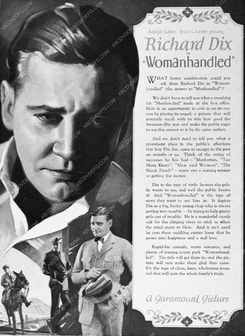 ad slick Richard Dix Womanhandled 3239-29