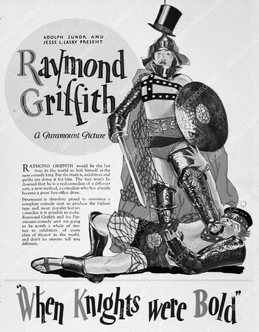 ad slick Raymond Griffith silent film When Knights Were Bold 3262-07