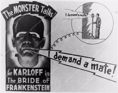 ad slick Boris Karloff The Bride of Frankenstein 3268-05