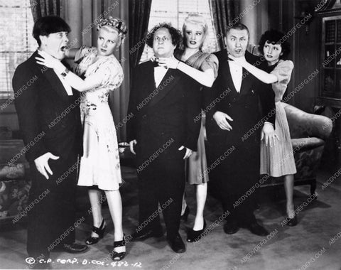 Three Stooges Moe Larry Curly & 3 babes comedy short subject 3285-19