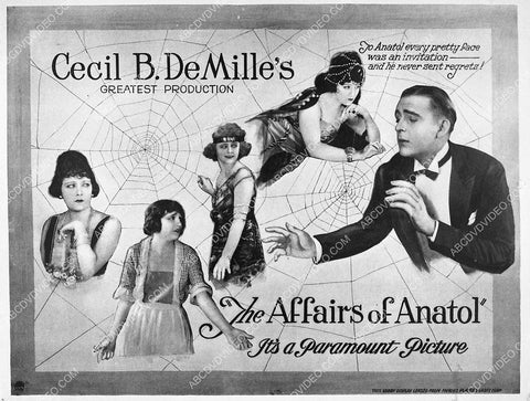 Wallace Reid Gloria Swanson silent film The Affairs of Anatol 3308-04