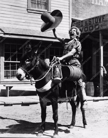 Harpo Marx riding a mule in comedy film Go West 3466-08