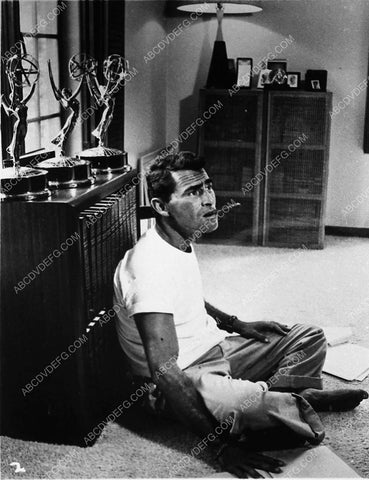 Rod Serling at home w his Emmy's 3486-34
