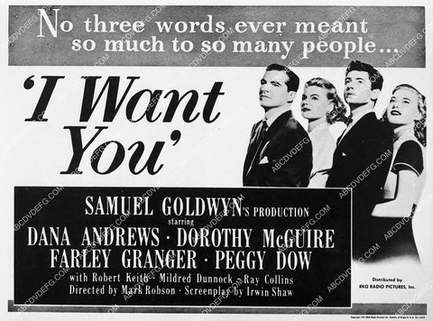 ad slick Dana Andrews Dorothy McGuire film I Want You 3533-02