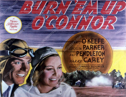 Dennis O'Keefe Cecilia Parker racecar film Burn 'Em Up O'Connor 35m-10338