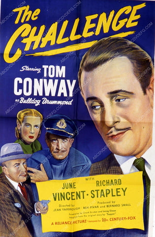Tom Conway June Vincent Bulldog Drummond film The Challenge 35m-10376