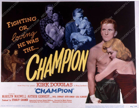 Kirk Douglas Marilyn Maxwell boxing film Champion 35m-10427