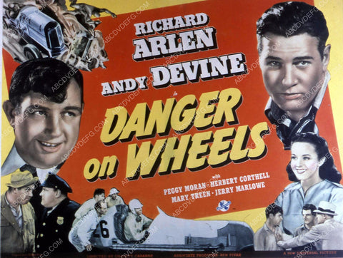 Richard Arlen Andy Devine Peggy Moran racecar film Danger on Wheels 35m-10814