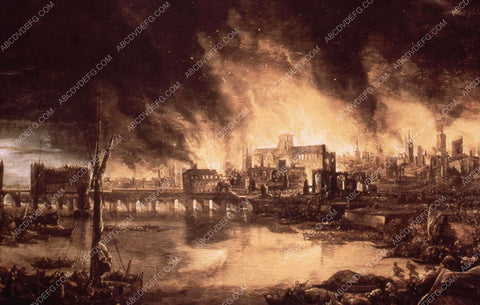 historic painting rendition of London Fire 35m-12171
