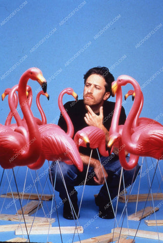 TV Comedy Central John Stewart with pink flamingos 35m-13045