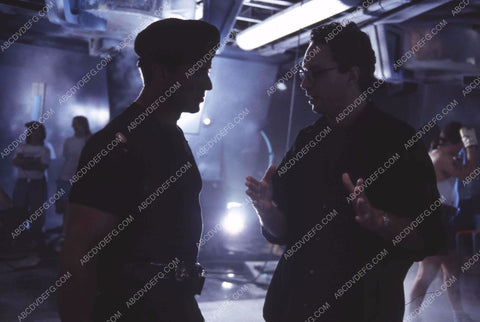 Sylvester Stallone director Marco Brambilla on set film Demolition Man 35m-13312