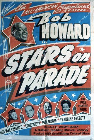 Bob Howard Una Mae Carlisle Eddie South Francine Everett all black cast film Stars on Parade 35m-14578
