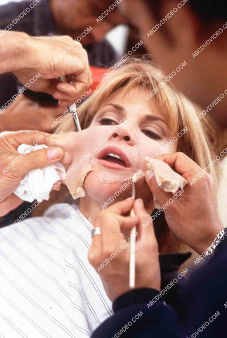 Markie Post in makeup chair getting fitted w fat suit TV Hearts Afire 35m-16252