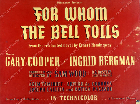 Ingrid Bergman Gary Cooper film For Whom the Bell Tolls 35m-2474