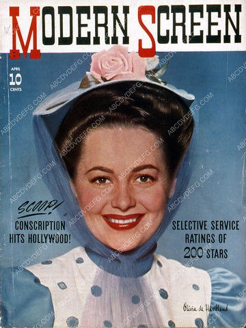 Olivia de Havilland Modern Screen magazine cover 35m-2485