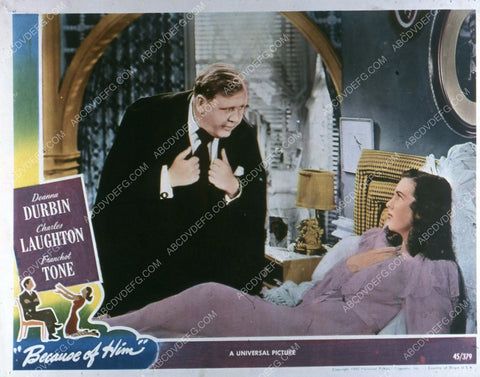 Deanna Durbin Charles Laughton film Because of Him 35m-3851