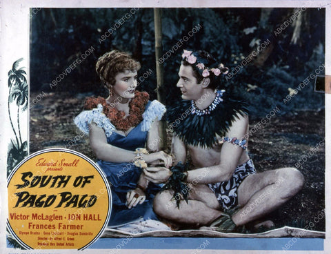 Jon Hall Frances Farmer film South of Pago Pago 35m-3970