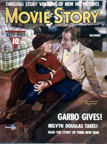 Greta Garbo Melvyn Douglas Movie Story magazine cover 35m-4282