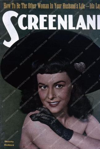 Paulette Goddard Screenland magazine cover 35m-4528