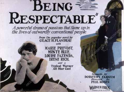 Marie Prevost Monte Blue silent film Being Respectable 35m-8700
