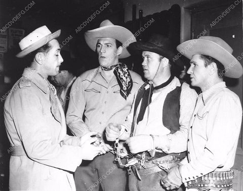 candid Tom Tyler Bob Steele Rufe Davis film Code of the Outlaw 3655-07