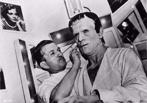 Boris Karloff Jack Pierce doing makup Son of Frankenstein 3725-03