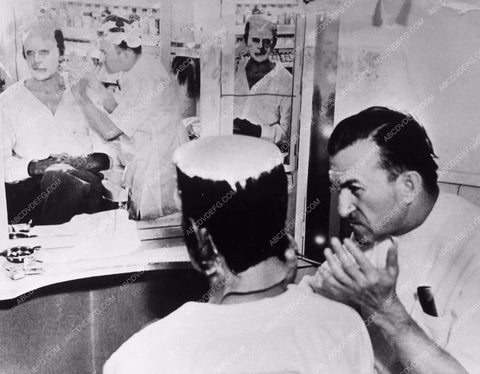 Boris Karloff Jack Pierce doing makeup Son of Frankenstein 3725-07