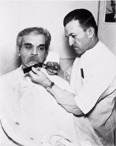 Boris Karloff Jack Pierce doing makeup Tower of London 3725-21