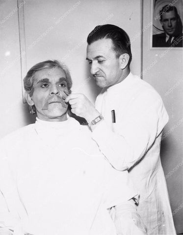 Boris Karloff Jack Pierce doing makeup Night Key 3725-27